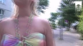 Jessy Key's Outdoor Threesome with 2 Big Cocks and Cumshots in Public Setting