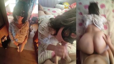Coming home from work she dropped to her knees for the best blowjob ever