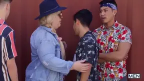 Joey Mills, Ty Mitchell And Deangelo Jackson In Get Fucked By Officer