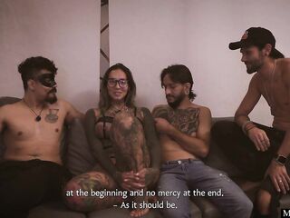 Casting of the Colombian big-bootied Camila Jimenez ends in group anal-act of love