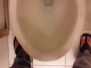 Huge Fat Daddy Dick Taking A Piss with Jeans And Sandals