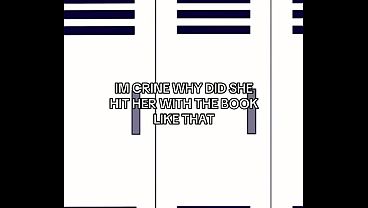 Claire throwing book at Thavel