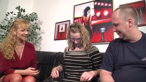 Blonde moans as she rides a huge cock in turns to cumshot