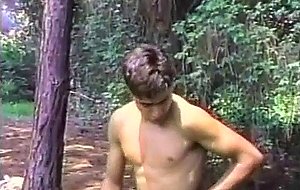 Hot fuck with a shemale in the forest