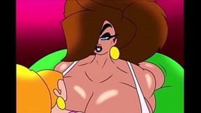 The Hirschs: Animated MILF and Futanari kiss and fuck with big cock