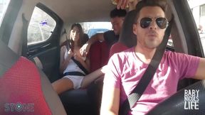 Sex On Uber, Blowjob In The Back Seat! Public Fucking! 12 Min With Baby Nicols And Andy Stone