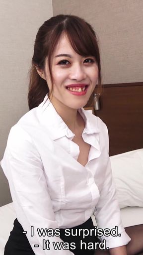 Kana Mogami in Her Office Uniform Playing Dress up for Us Before Fucking