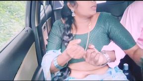Cheating desi housewife. Car sex with husbend&#039;s brother. Telugu dirty talks.