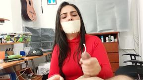 Receiving A Microfoamly Tape Gagged Handjob From My Sexy Superheroine Girlfriend!