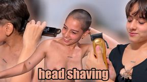 shaves her head naked (subtitled) - FULL HD