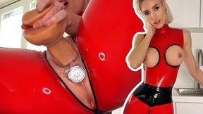 Latex Doll Rides Huge Cock