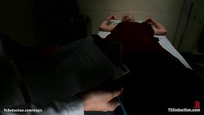 ”Ebony t-girl fucks bound blue collar”