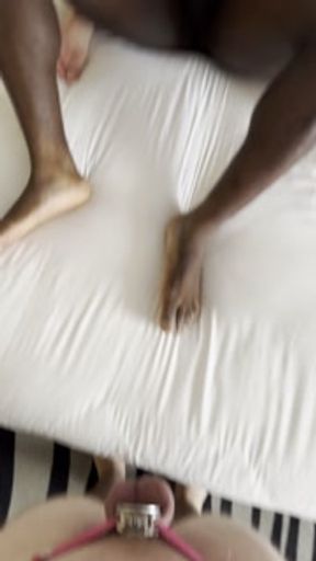 Hotwife Mistress rides BBC while chasisty hubby watches