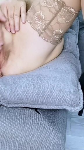 Memorable moment from &quot;Granny in stockings and high heels shoes play with mature pussy&quot;