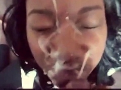 Ebony Amateur's Massive Facial