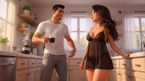 Hot Monday Morning Surprise Visit from Husband's Colleague Leads to Intense Passionate Pleasure (AI generated)