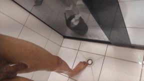 Sensual Shower Tease Big Hard Cock Twirling &amp; Stroking