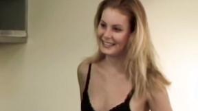 ”Cutie with small tits gets her muff banged in classic porn vid”