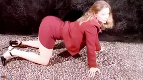 Hot blonde Calia B strips in the garage and shows off her big natural tits