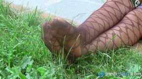 Marlene, sexy blonde babe teases everyone with her feet