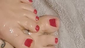 My red nails with oil?