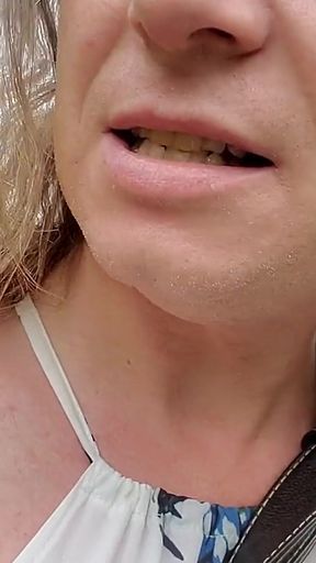 Outside Walking with a Vibrating Wand in My Ass