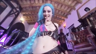 League of Legends Jinx Cosplay POV ดูด &amp; เพศสัมพันธ์จากด้านหลัง