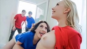 to Prove to Boys They&rsquo_re Not Lesbians by Swapping Them and Fucking Each Other&rsquo_s - Braylin Bailey, Aria Carson