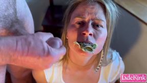 Amateur blonde girlfriend takes a huge rod all the way in her hole while wearing