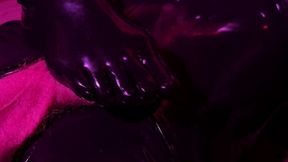 rubber and ava fetishart give perv a latex footjob - part 2