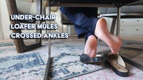 Under-Chair Loafer Mules Crossed Ankles
