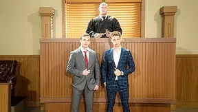 Courtroom Heat: Michael DeLay Trevor Laster Dominate Jacksons Ass – 18+