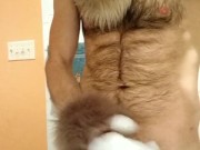 Getting off in a deer partial fursuit.