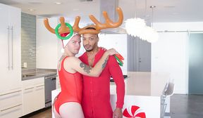 Naked hunks share black and white anal creampies