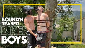 Biker Boys - Tonny Biker tied to a tree! (1080p) Gay Bondage - Gay Domination - Biker gear - Ropes - Helmet - Twink - BDSM