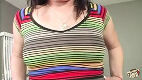 After showing off her cameltoe the brunette is ready to get her booty slammed relentlessly