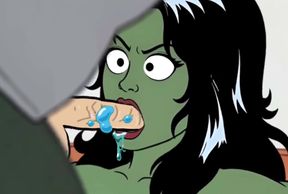 Slut She-hulk Gets Fucked on the First Date. Cartoon