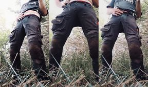 Scallyoscar after work pissing near a lake on a hot day, very horny