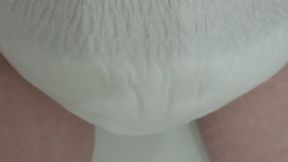 View inside Pinkie's pullup filling with pee