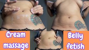 Belly fetish + cream + dancing 4K