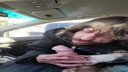Suck My New Buddy Off In The Car Huge Cum  Mexican