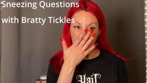 Sneeze Questions Bratty Tickles - Candid Talking About Sneezing With Hard Sneezes and Watery Eyes