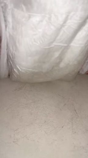 Babe fills up diaper with piss until it overflows out the side