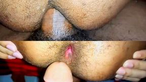 Fucked the whole cock in the friend&#039;s ass and removed the semen in the ass itself....