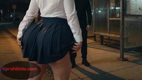 Big Ass Woman Shaking Her Massive Butt at the Bus Stop