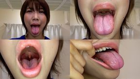 Kyoko Hanamiya - Erotic Tongue and Mouth Showing - 1080p