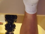 Pounding my ass hard with huge dildo