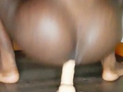 Moaning like a bitch while 10inch dildo pounds my G spot