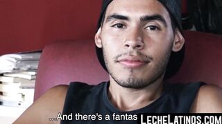 LecheLatinos.com - Latino twink sucks cock and gets fucked hard for cash in a kinky e