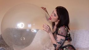 transparent balloon kissing